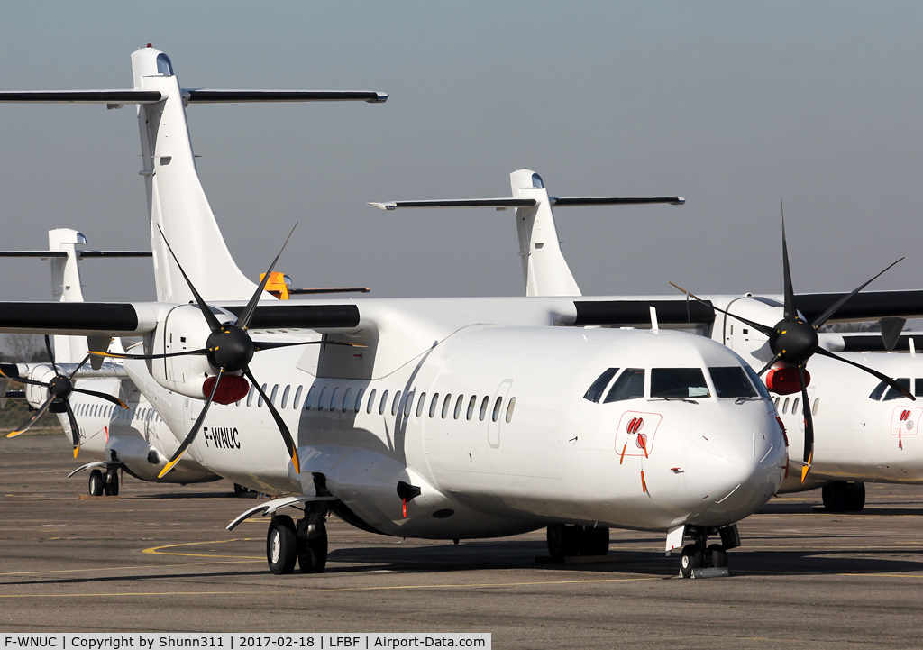 F-WNUC, 2012 ATR 72-600 (72-212A) C/N 1060, Stored @ LFBF in all white c/s... Ex. AZUL as PR-AQD