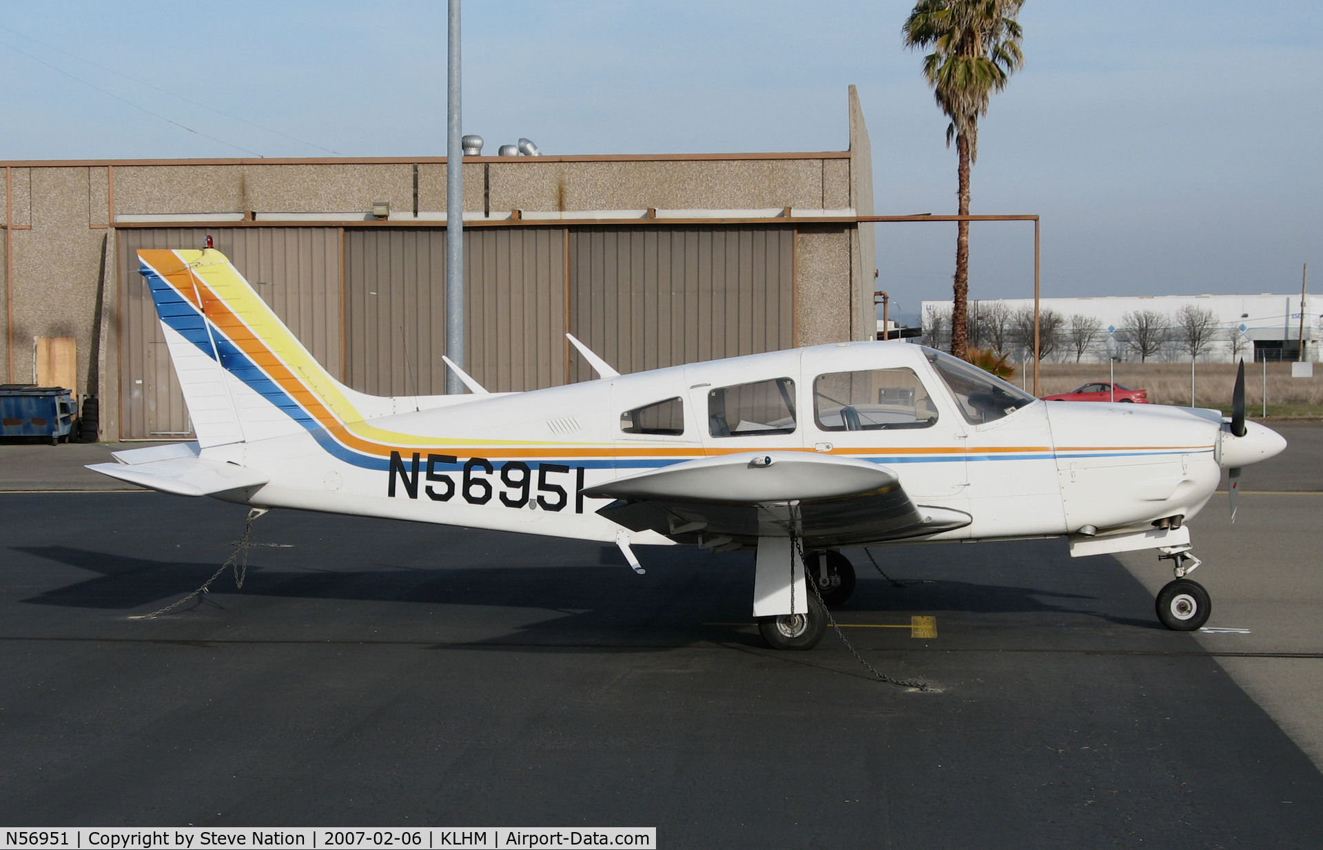 N56951, Piper PA-28R-200 Cherokee Arrow II C/N 28R-7435062, Locally-based 1973 PA-28R-200 Cherokee Arrow II @ Lincoln Regional Airport (Karl Harder Field), CA
