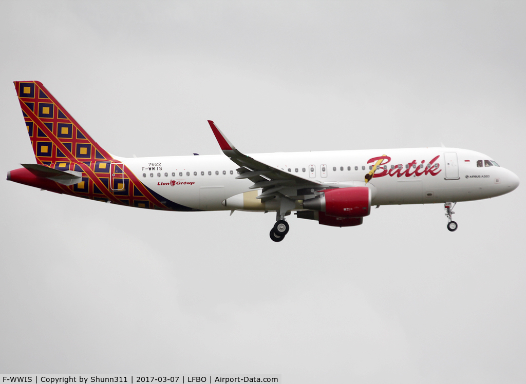 F-WWIS, 2017 Airbus A320-214 C/N 7622, C/n 7622 - To be PK-LUR