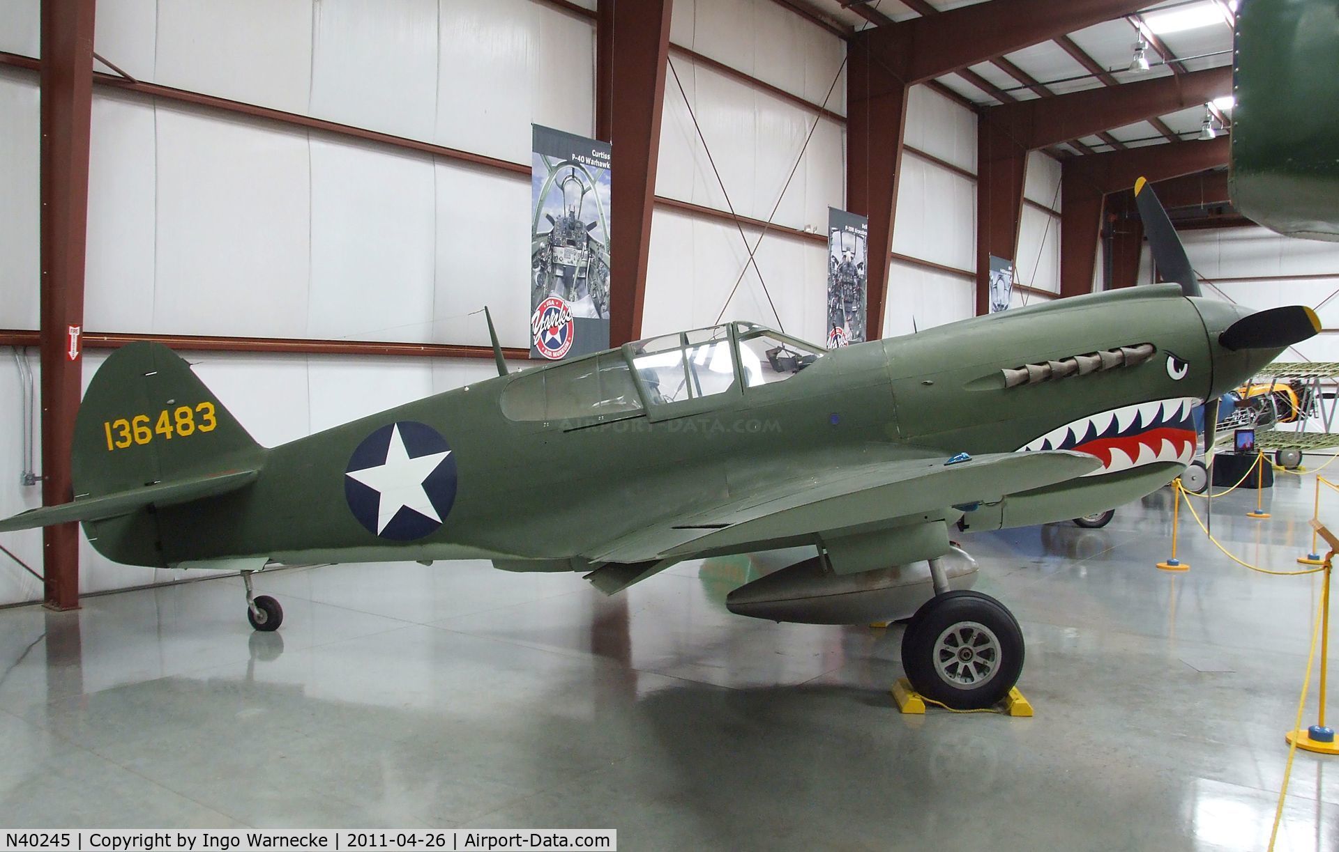 N40245, Curtiss P-40E Warhawk C/N 1038, Curtiss P-40E Warhawk at the Yanks Air Museum, Chino CA