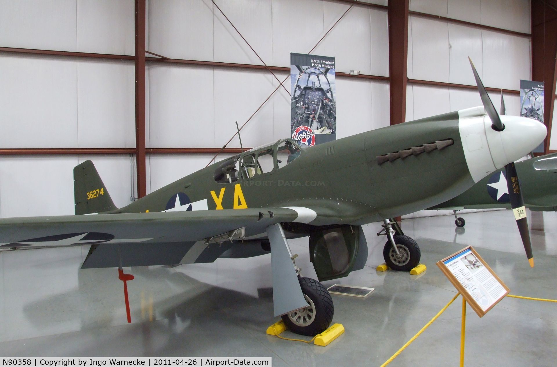 N90358, North American-nichols P-51A C/N 436274, North American P-51A (F-6B) Mustang at the Yanks Air Museum, Chino CA