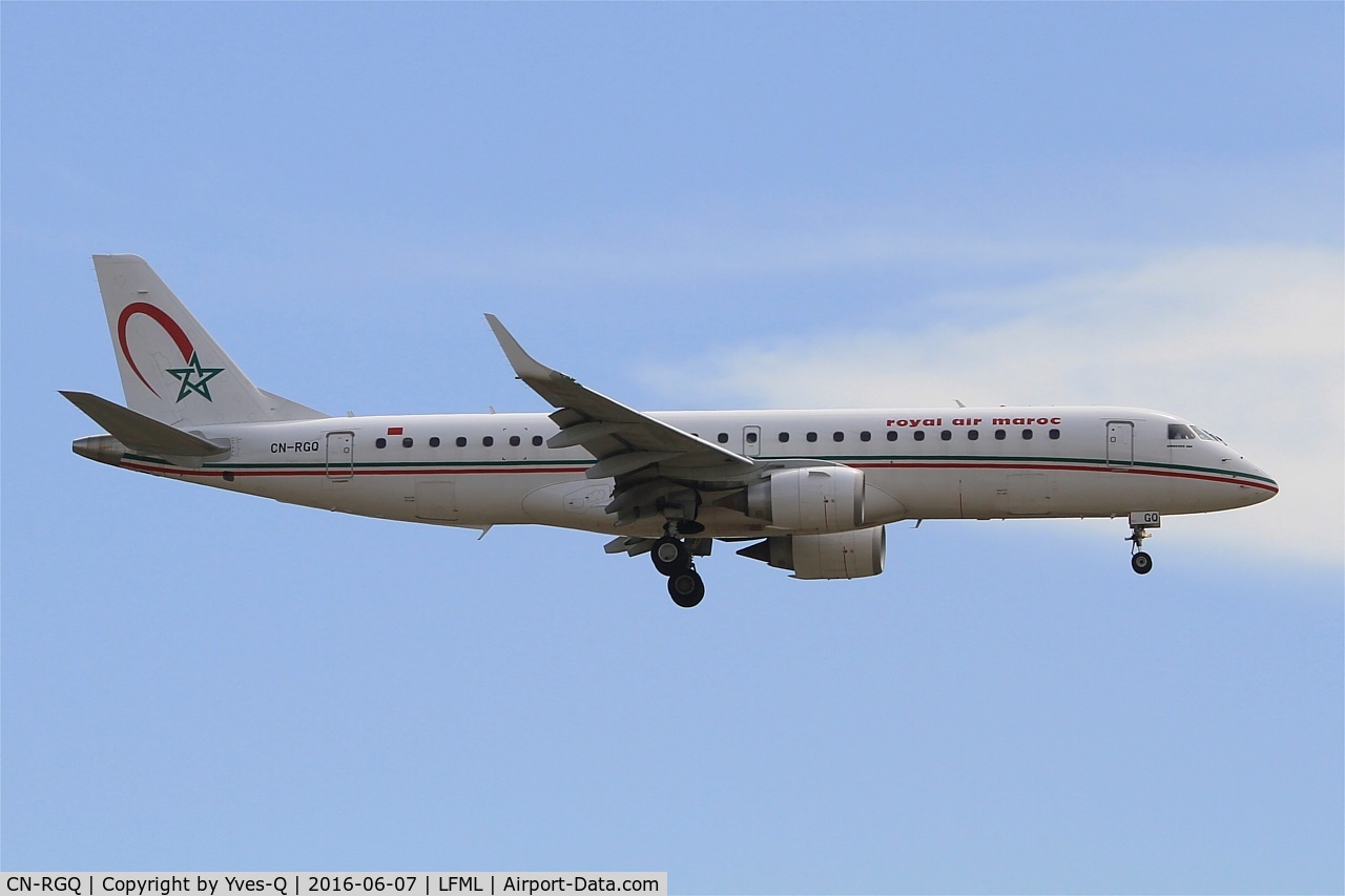 CN-RGQ, 2014 Embraer 190AR (ERJ-190-100IGW) C/N 19000682, Embraer ERJ 190-100 IGW, Short approach Rwy 31R, Marseille-Provence Airport (LFML-MRS)