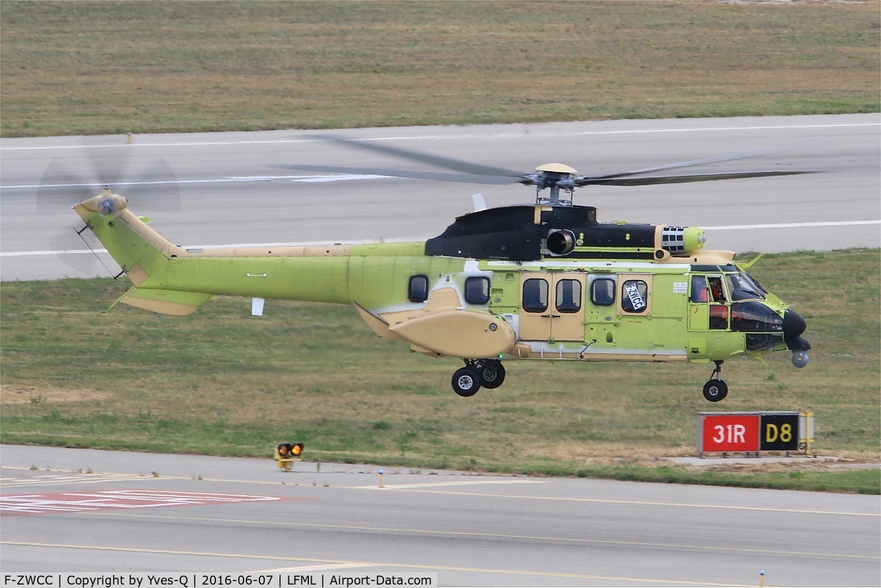F-ZWCC, 2016 Airbus Helicopters H215 Super Puma C/N 3008, Airbus Helicopters H215, Flight test, Marseille-Provence Airport (LFML-MRS)