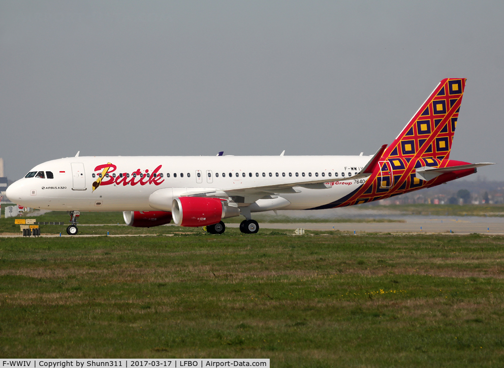F-WWIV, 2017 Airbus A320-214 C/N 7640, C/n 7640 - To be PK-LUS