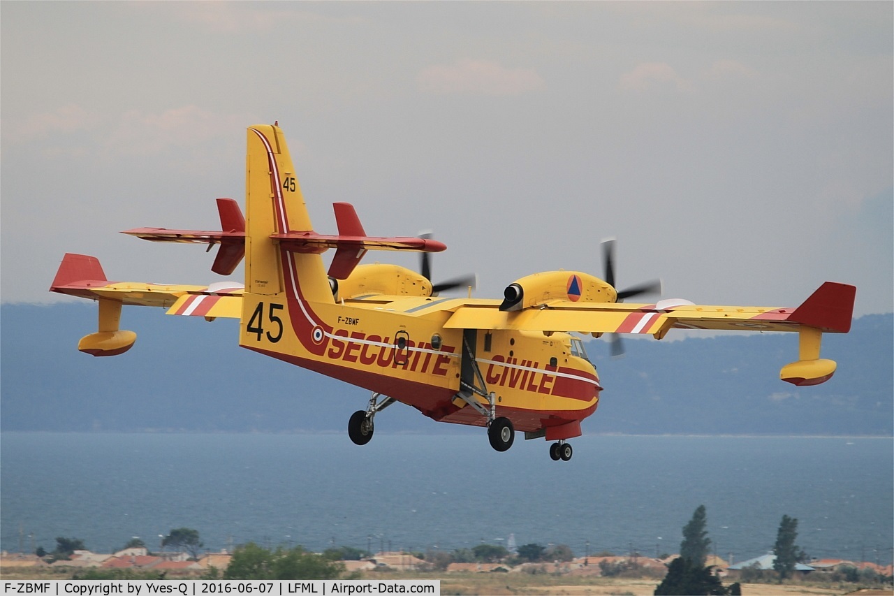 F-ZBMF, Canadair CL-215-6B11 CL-415 C/N 2045, Canadair CL-415, On final Rwy 31R, Marseille-Provence Airport (LFML-MRS)