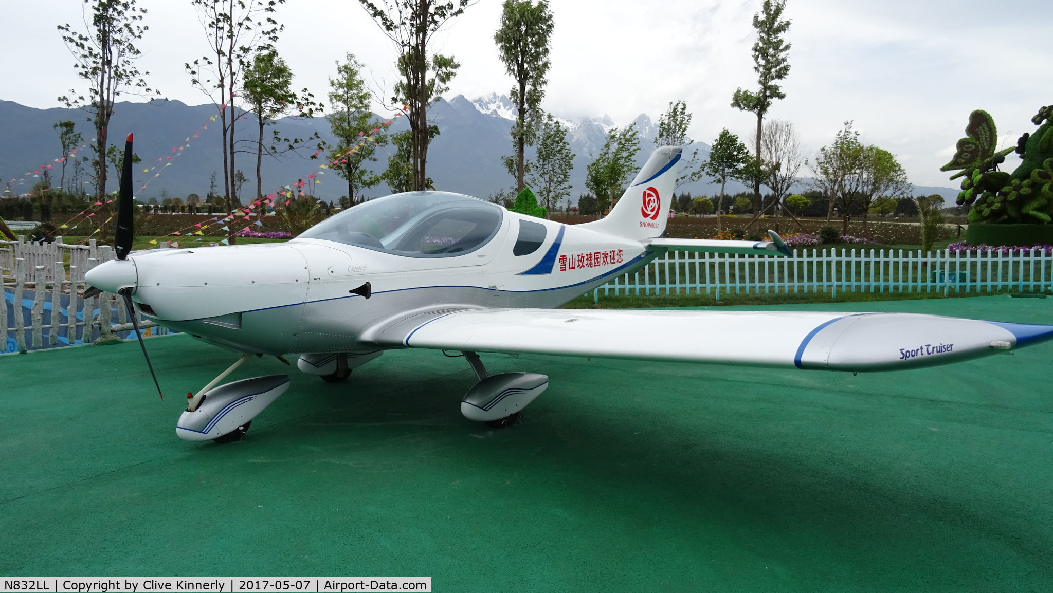 N832LL, 2007 CZAW SportCruiser C/N 07SC050, Aircraft formerly registered as N832LL. Seen at Rose Manor ornamental park, about 3 miles north of city of Lijiang, in Yunnan province China, May 2017.