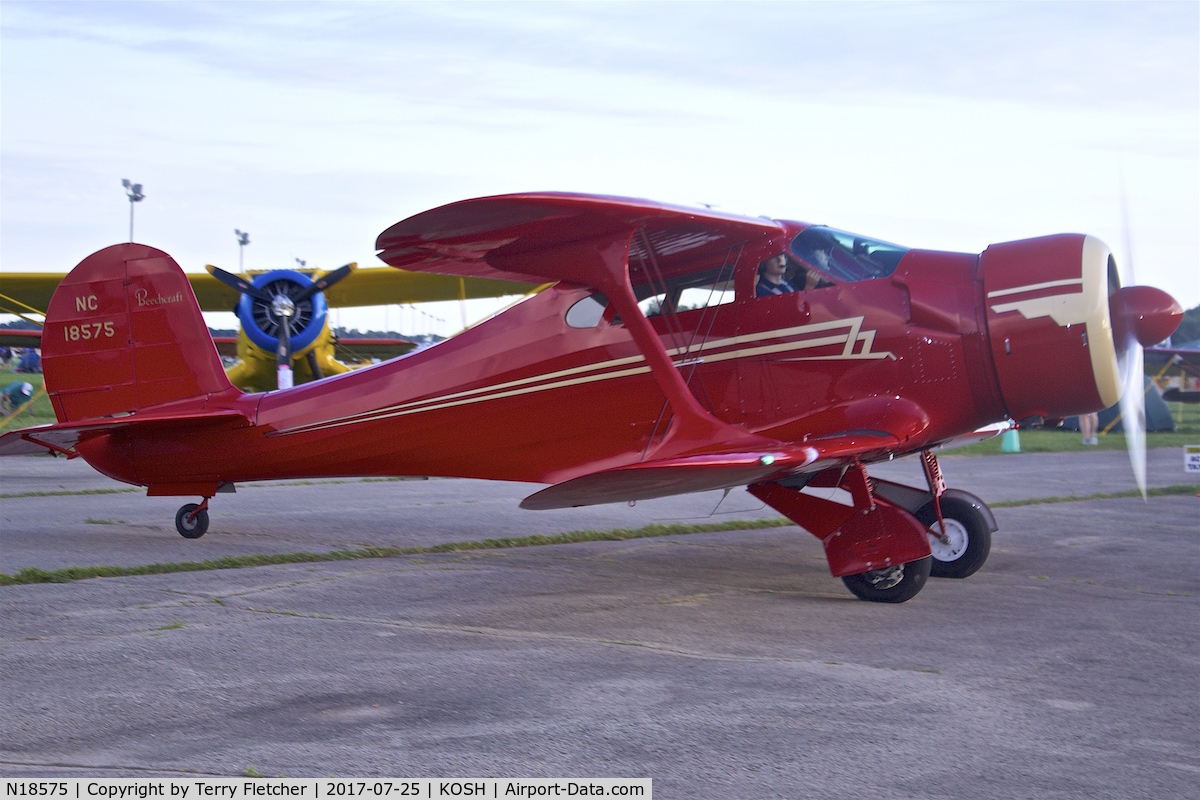 N18575, 1937 Beech D17S Staggerwing C/N 179, at 2017 EAA AirVenture at Oshkosh