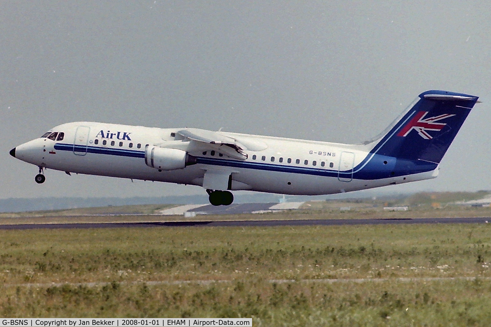 G-BSNS, 1990 British Aerospace BAe.146-300 C/N E3169, Schiphol Amsterdam around 1996