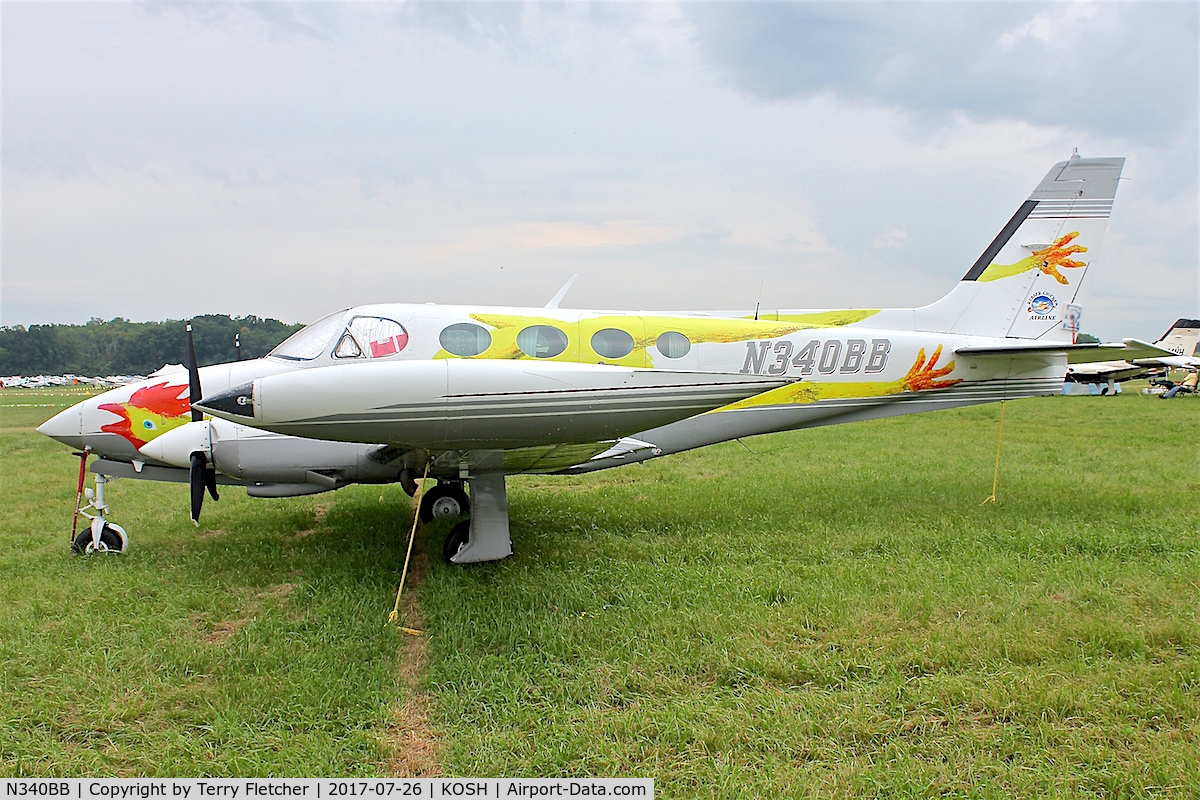 N340BB, 1980 Cessna 340A C/N 340A0991, Cessna 340A of Rubber Chicken Airline at 2017 EAA AirVenture at Oshkosh