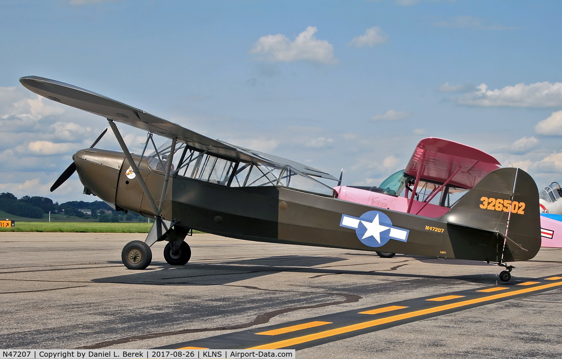 N47207, 1944 Taylorcraft DCO-65 C/N L-5814, This beautiful liaison aircraft was at an airshow at Lancaster Airport.