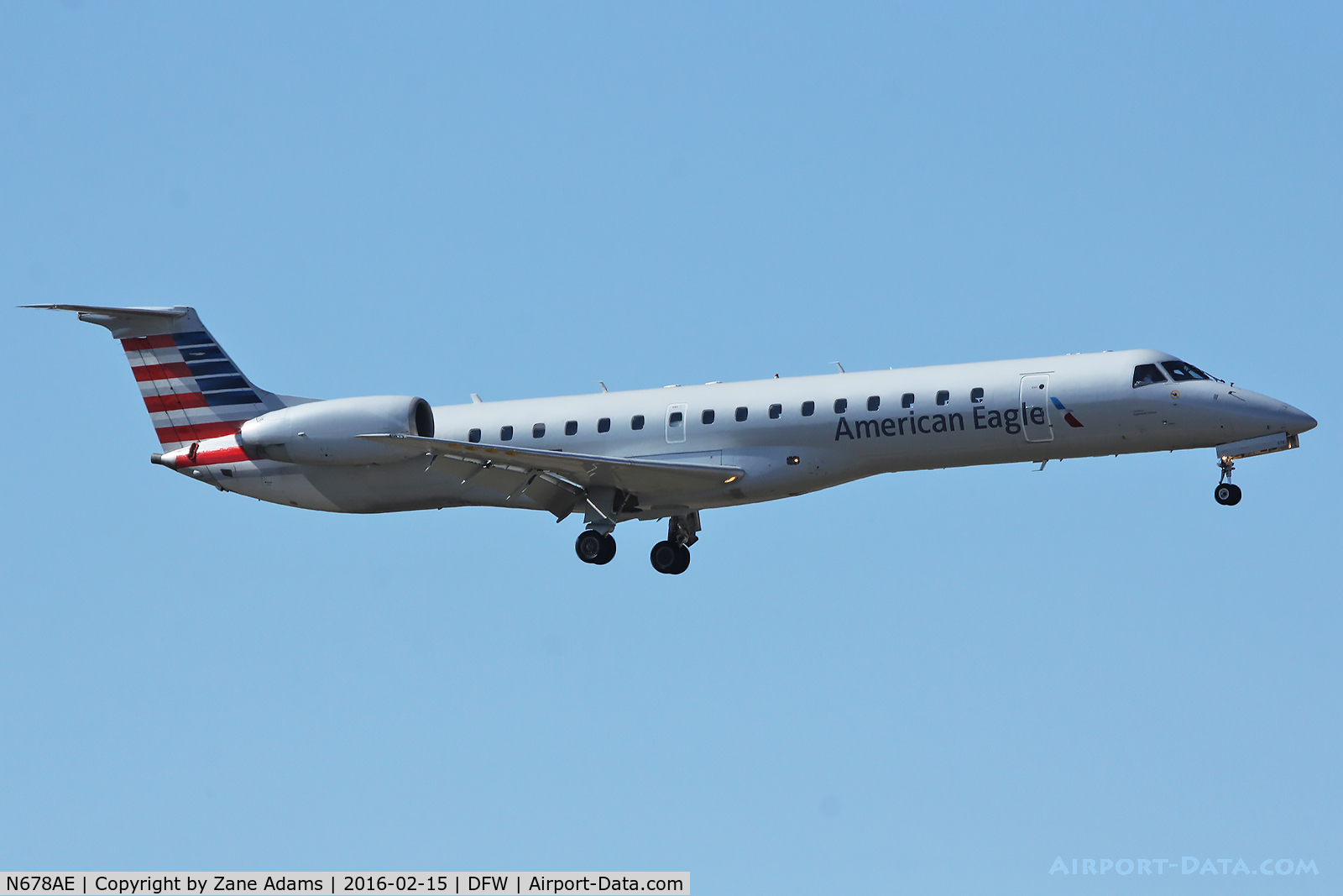 N678AE, 2004 Embraer ERJ-145LR (EMB-145LR) C/N 14500813, Arriving at DFW Airport