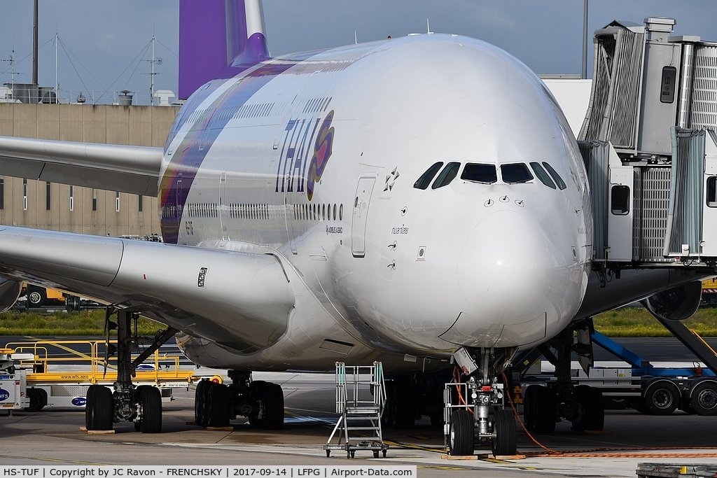 HS-TUF, 2013 Airbus A380-841 C/N 131, CDG Terminal 1, Thai Airways TG931 to Bangkok (BKK)