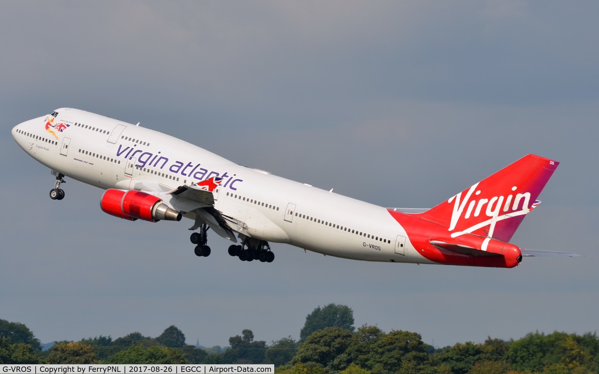 G-VROS, 2001 Boeing 747-443 C/N 30885, Virgin Atlantic workhorse lifting-off.