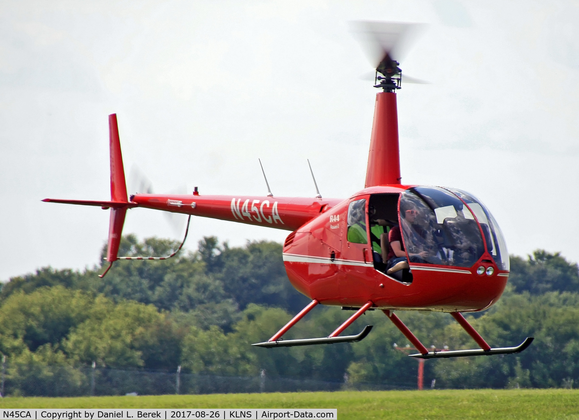 N45CA, 2012 Robinson R44 C/N 2242, This cheerful red helicopter was offering rides during the 2017 airshow in Lancaster, PA.