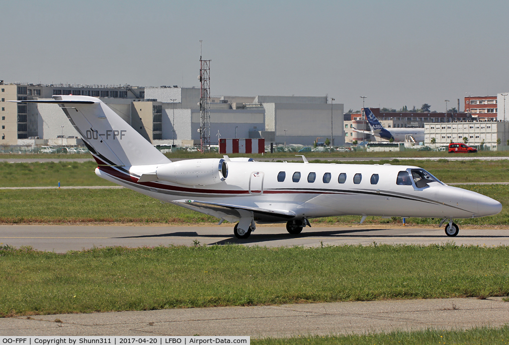 OO-FPF, 2016 Cessna 525B CitationJet CJ3+ C/N 525B-0505, Taxiing to the General Aviation area...