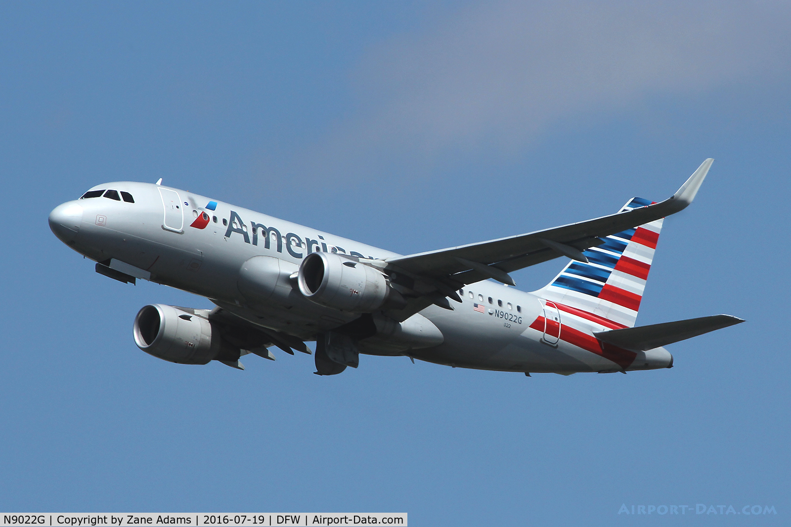 N9022G, 2014 Airbus A319-112 C/N 6310, Arriving at DFW Airport