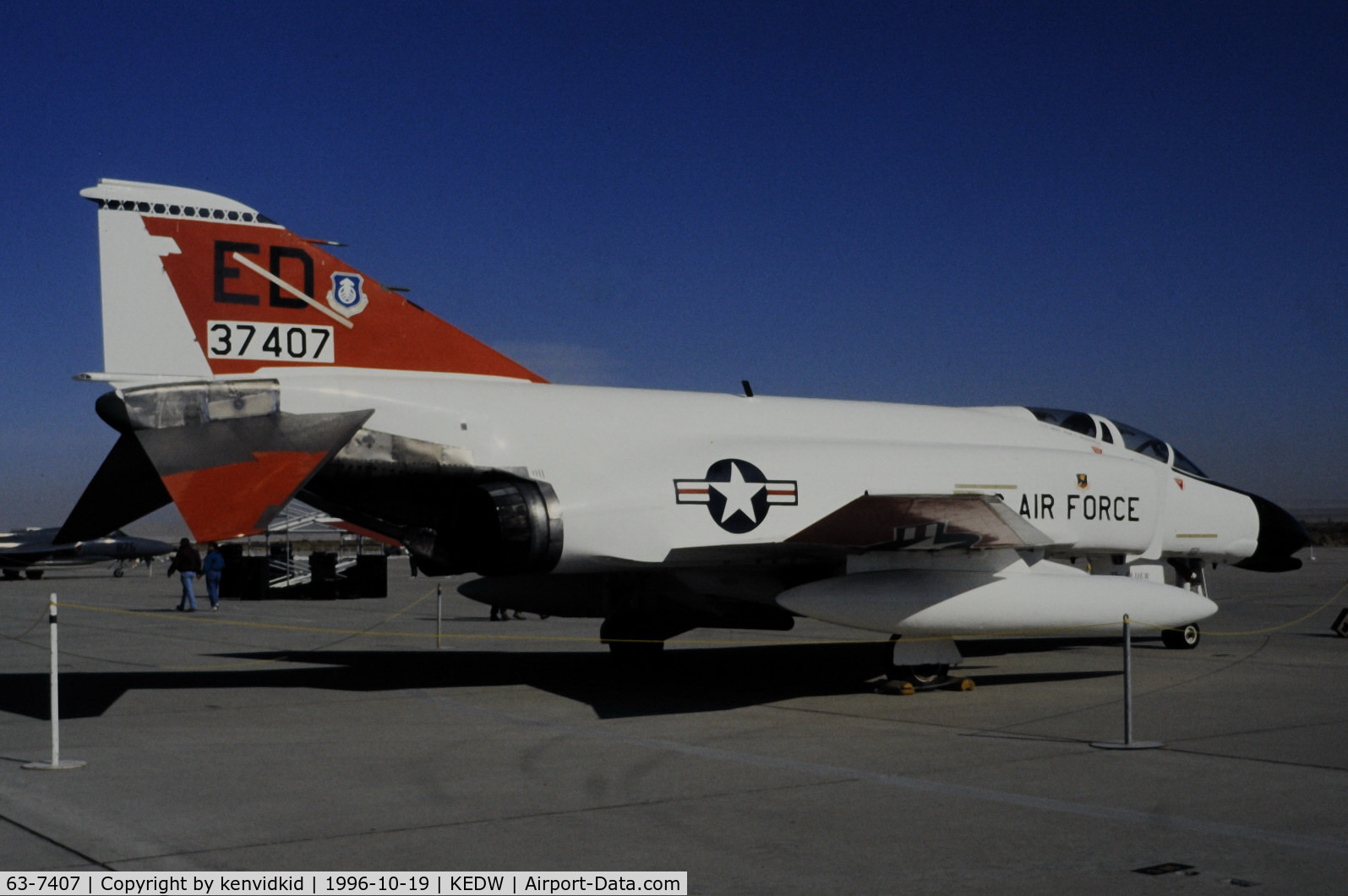 63-7407, 1963 McDonnell NF-4C Phantom C/N 311, On static display at the Edwards Open House 1996.