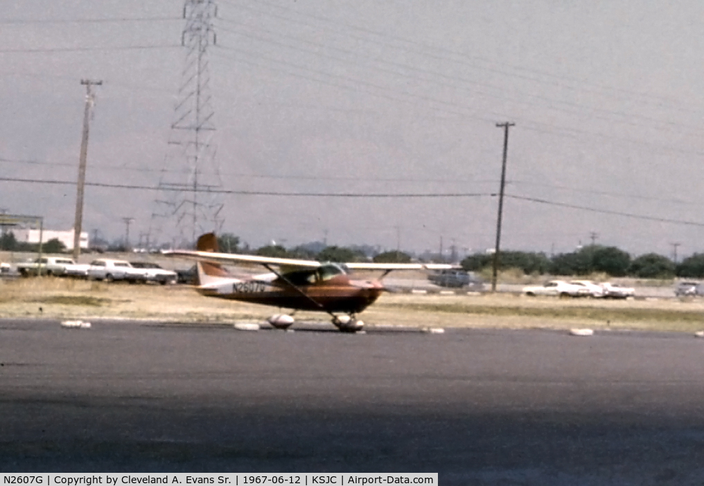N2607G, 1959 Cessna 182B Skylane C/N 51907, N2607G parked at KSJC in the summer of 1967.
