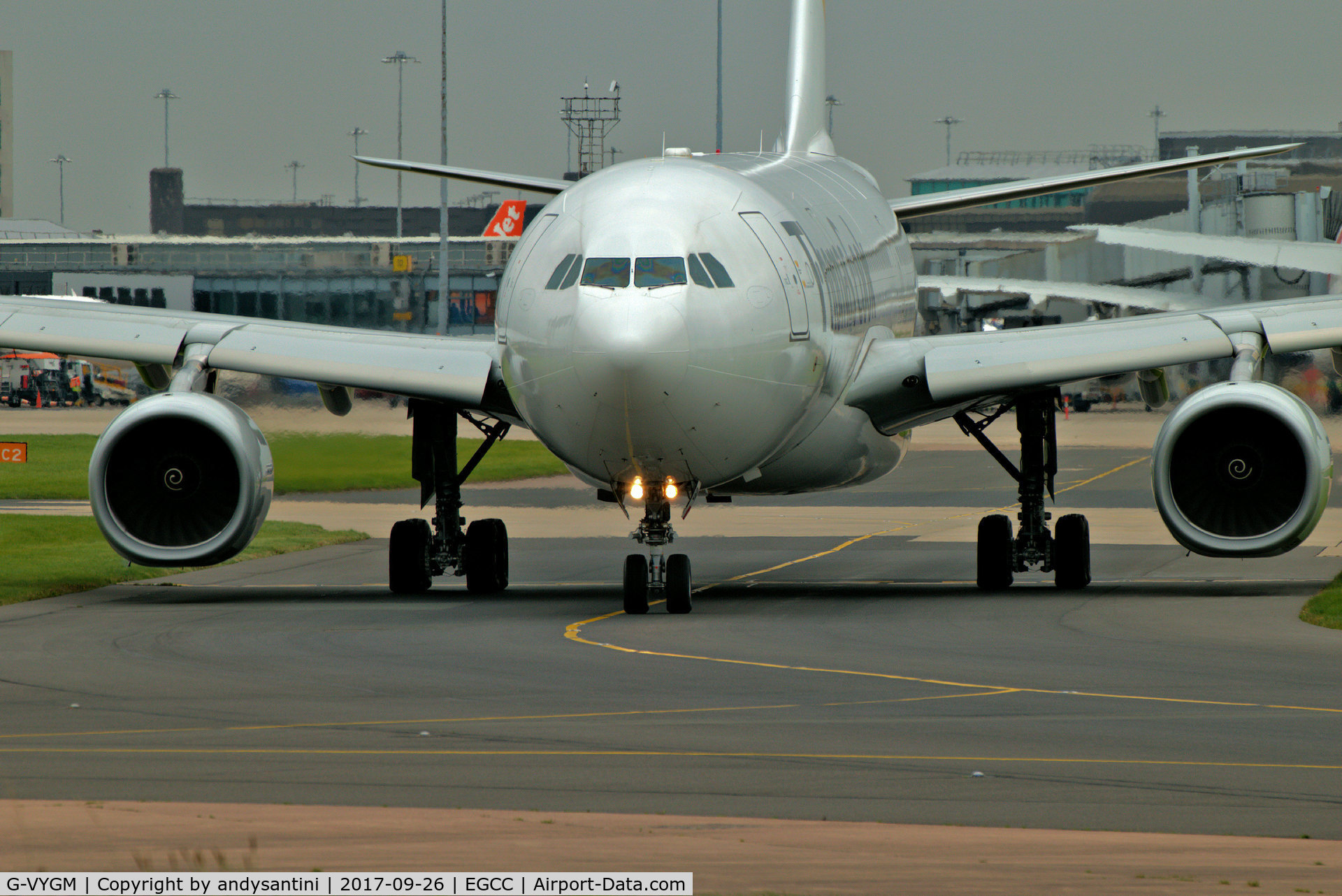 G-VYGM, 2015 Airbus A330-243 C/N 1601, taxing out for take off