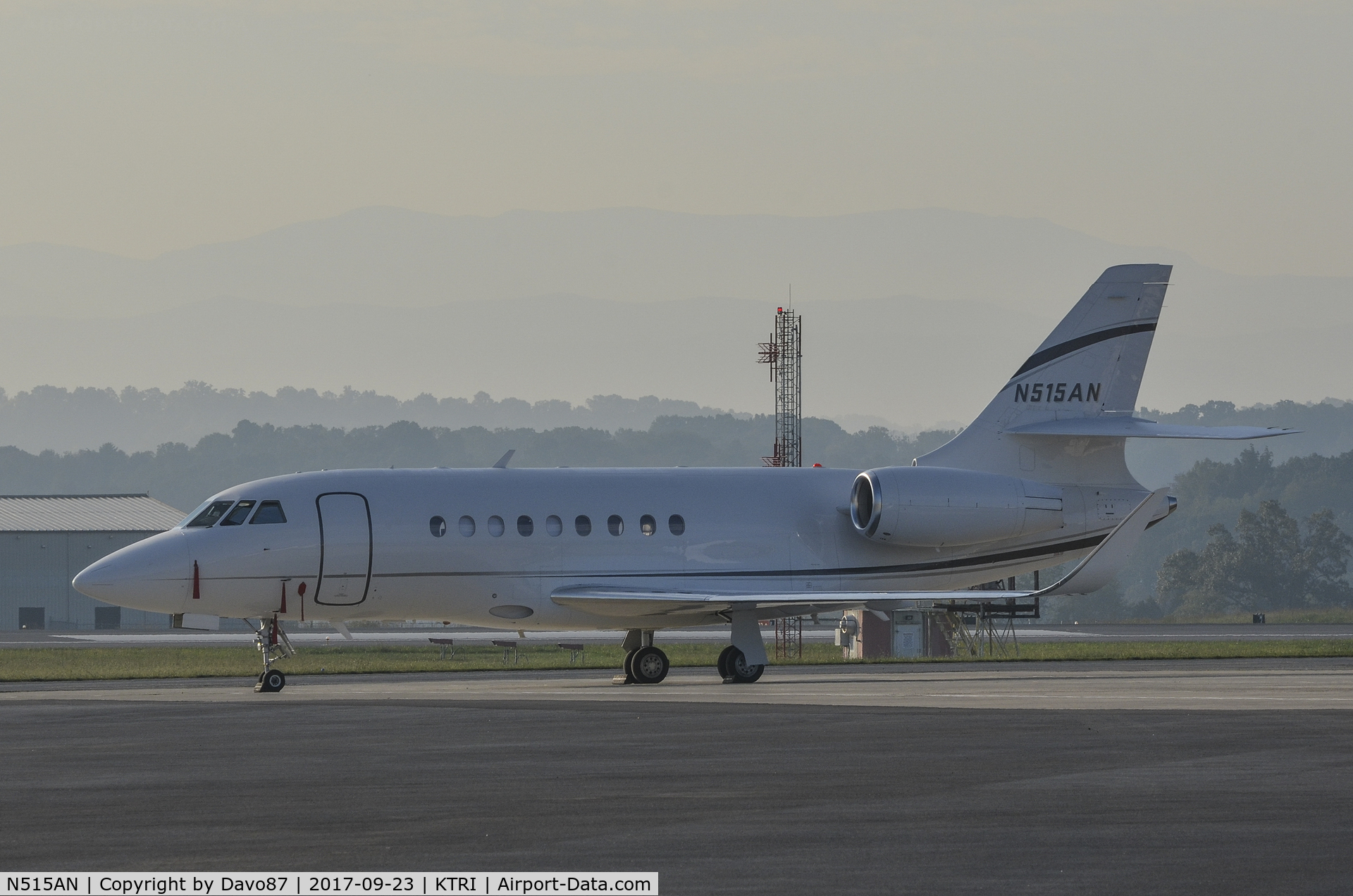 N515AN, 2015 Dassault Falcon 2000EX C/N 284, Parked at Tri-Cities Airport.