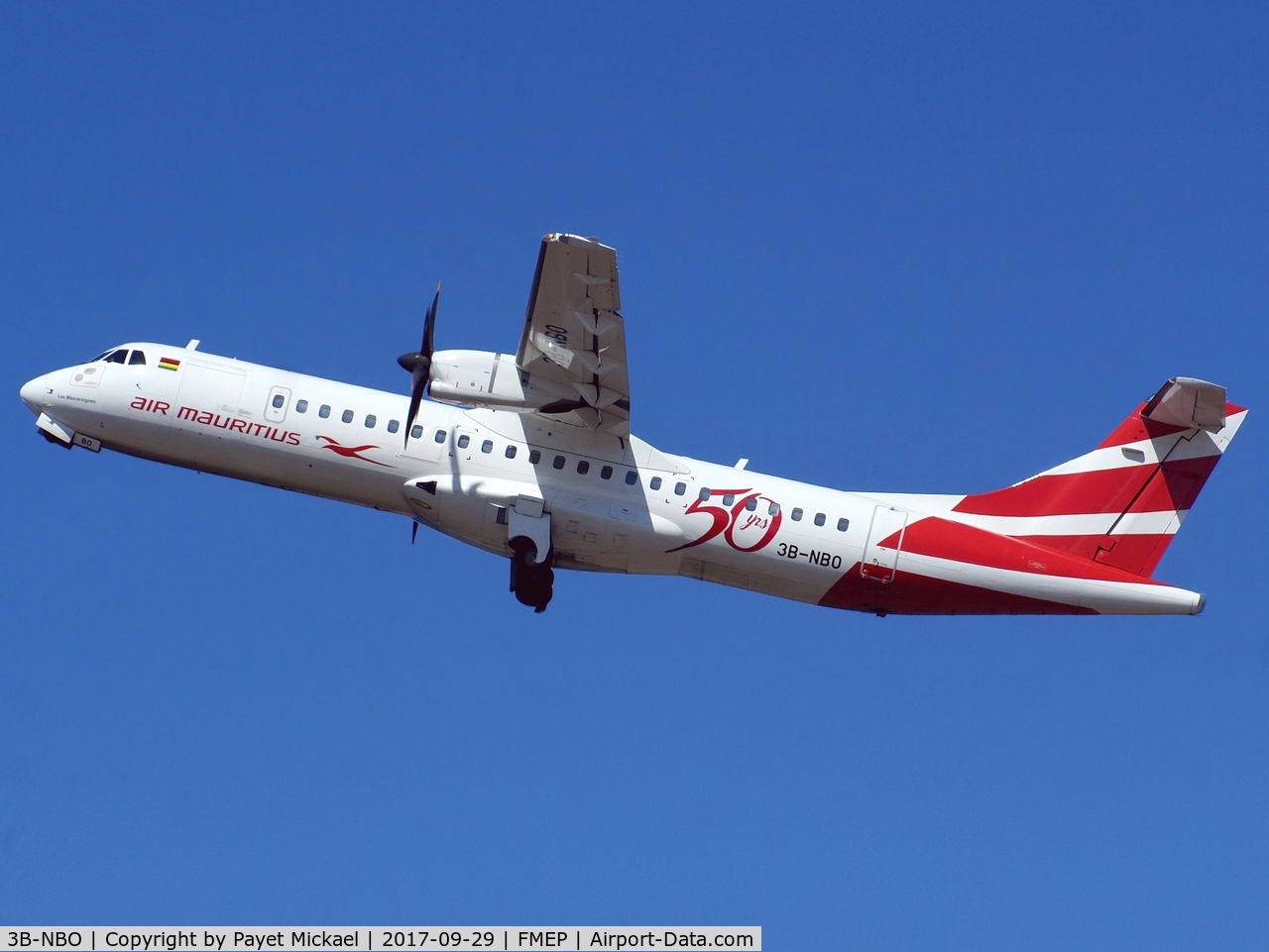 3B-NBO, 2010 ATR 72-212A C/N 926, With stickers '50years'