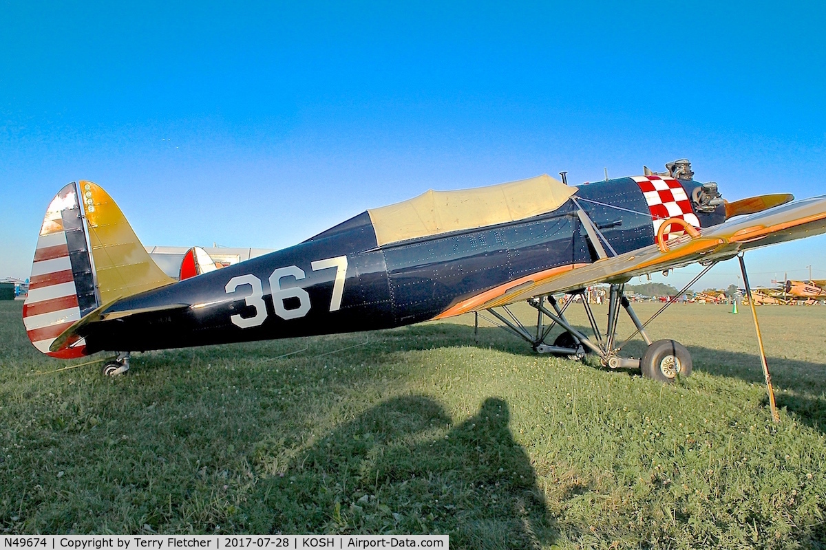 N49674, 1941 Ryan Aeronautical ST3KR C/N 1396, At 2017 EAA AirVenture at Oshkosh , ex 41-15367