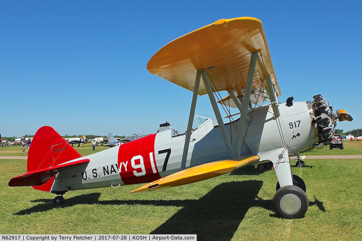 N62917, 1942 Boeing A75N1(PT17) C/N 75-2394, At 2017 EAA AirVenture at Oshkosh