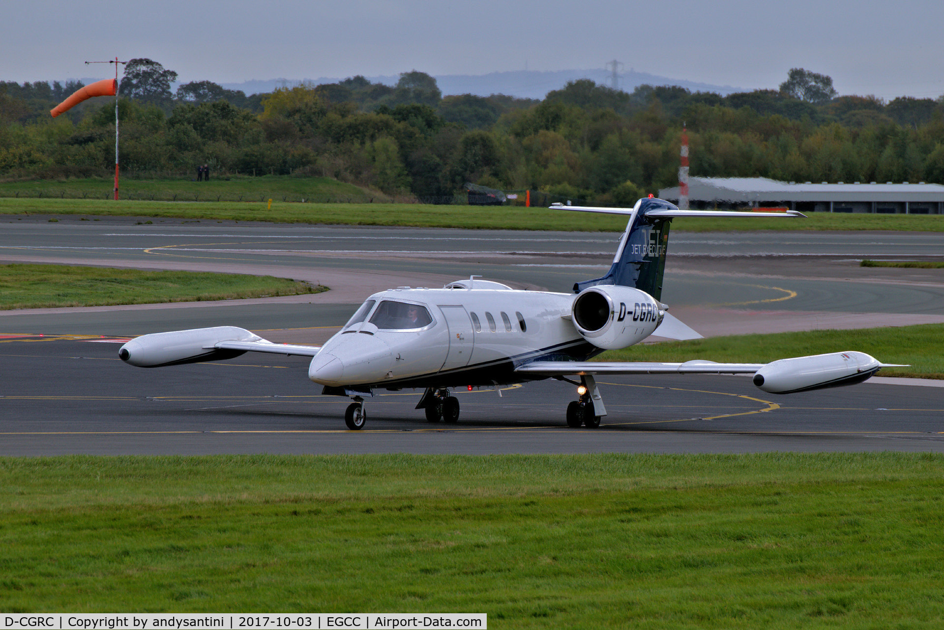 D-CGRC, 1979 Gates Learjet 35A C/N 35-223, taxing in to the [FBO exc ramp]