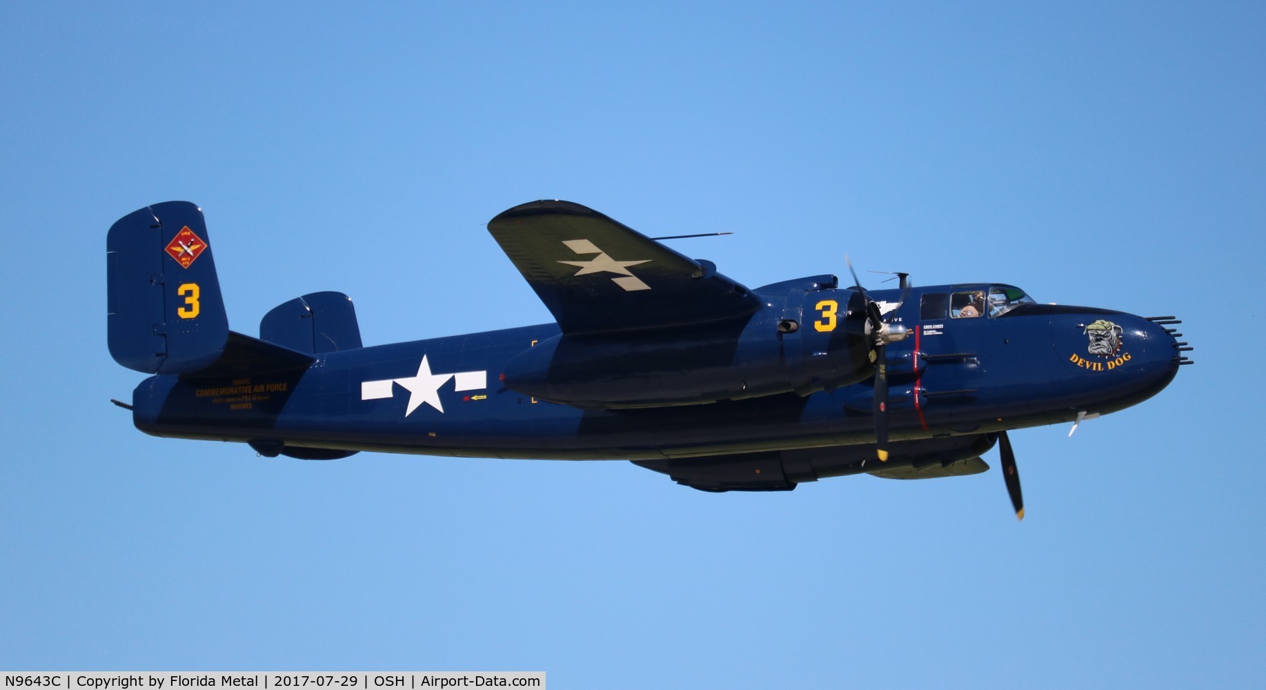 N9643C, 1944 North American B-25J Mitchell Mitchell C/N 108-47512, Devil Dog