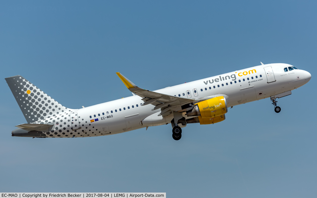 EC-MAO, 2014 Airbus A320-214 C/N 6081, departure from Malaga