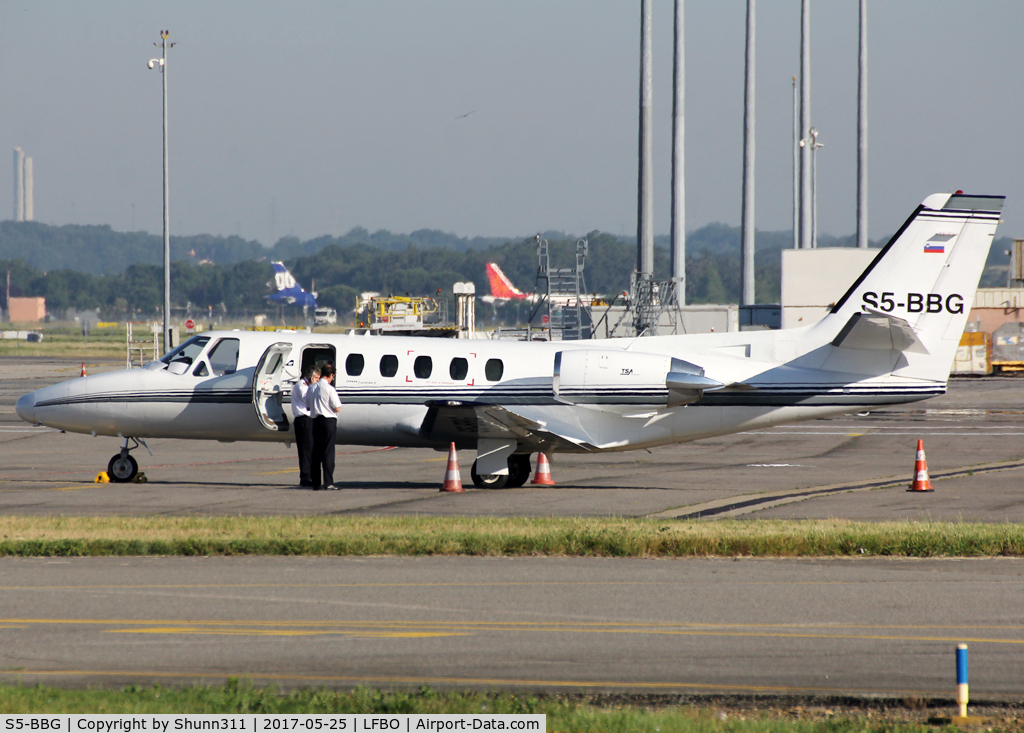 S5-BBG, 1982 Cessna 550 Citation II C/N 550-0354, Parked at the General Aviation area...