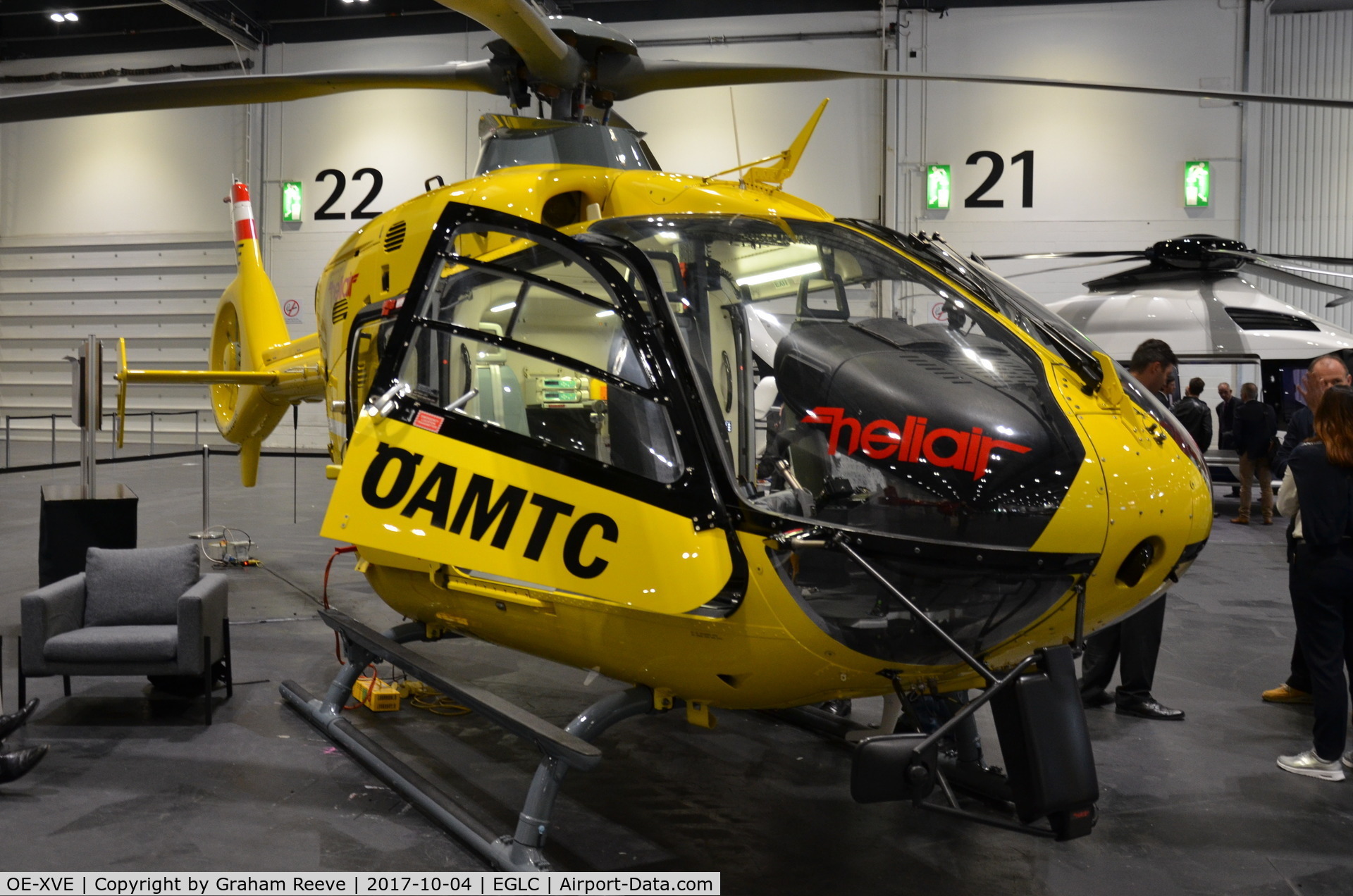 OE-XVE, 2004 Eurocopter EC-135T-2 C/N 0374, On display at Helitech 2017, ExCel Centre, London.