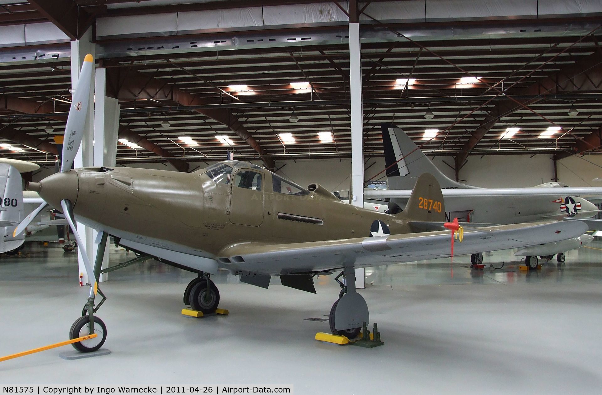 N81575, Bell P-39N Airacobra C/N 42-8740, Bell P-39N Airacobra at the Yanks Air Museum, Chino CA