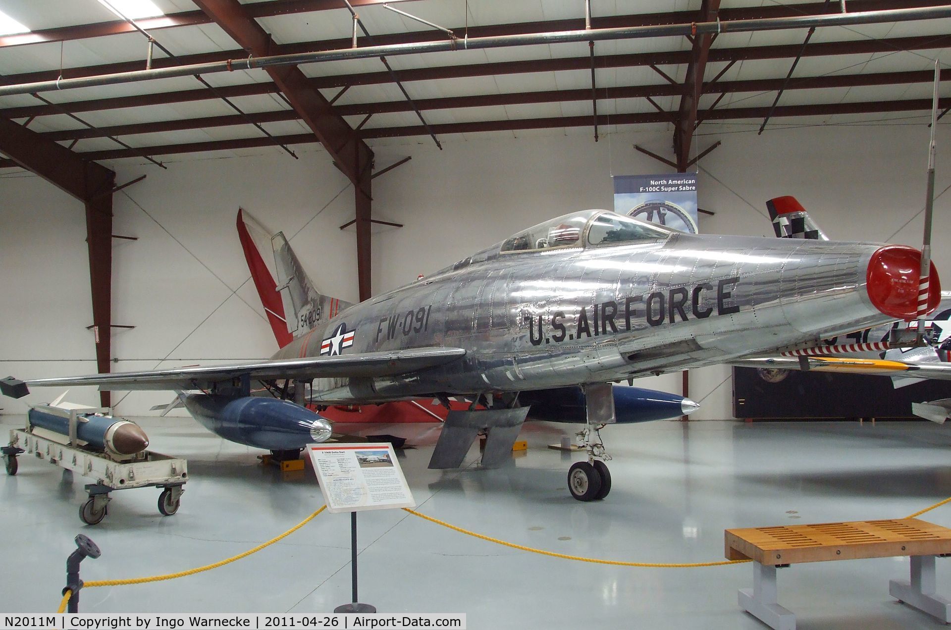 N2011M, 1954 North American F-100C Super Sabre C/N 217-352, North American F-100C Super Sabre at the Yanks Air Museum, Chino CA