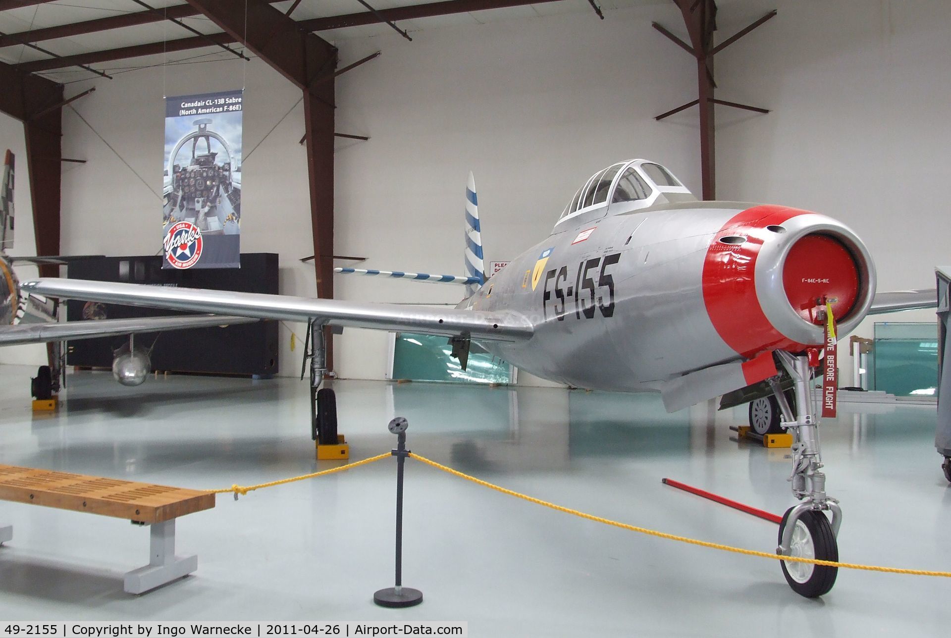 49-2155, 1949 Republic F-84E Thunderjet C/N Not found 49-2155, Republic F-84E Thunderjet at the Yanks Air Museum, Chino CA
