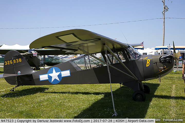 N47523, 1943 Aeronca 0-58B Grasshopper C/N 058B-10753, Aeronca 0-58B  C/N 058B-10753, N47523