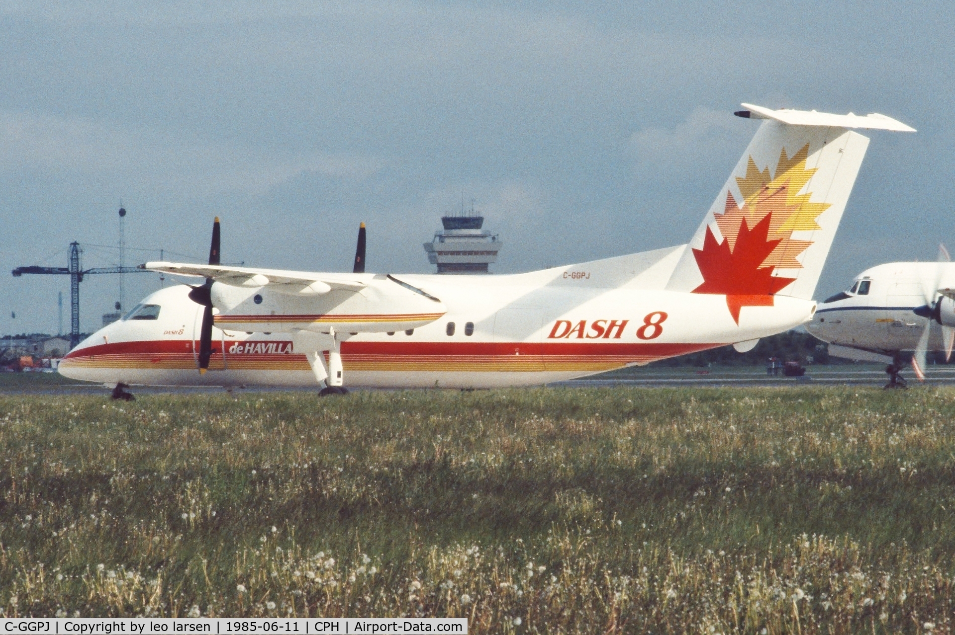 C-GGPJ, 1983 De Havilland Canada DHC-8-102 Dash 8 C/N 004, Copenhagen 11.6.1985