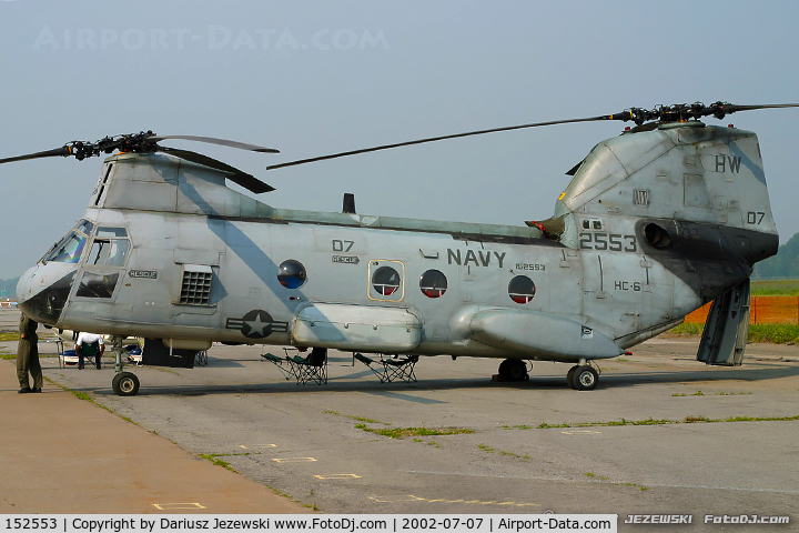 152553, Boeing Vertol HH-46D Sea Knight C/N 2175, HH-46D Sea Knight 152553 HW-07 from HC-6 'Chargers' NAS Norfolk, VA