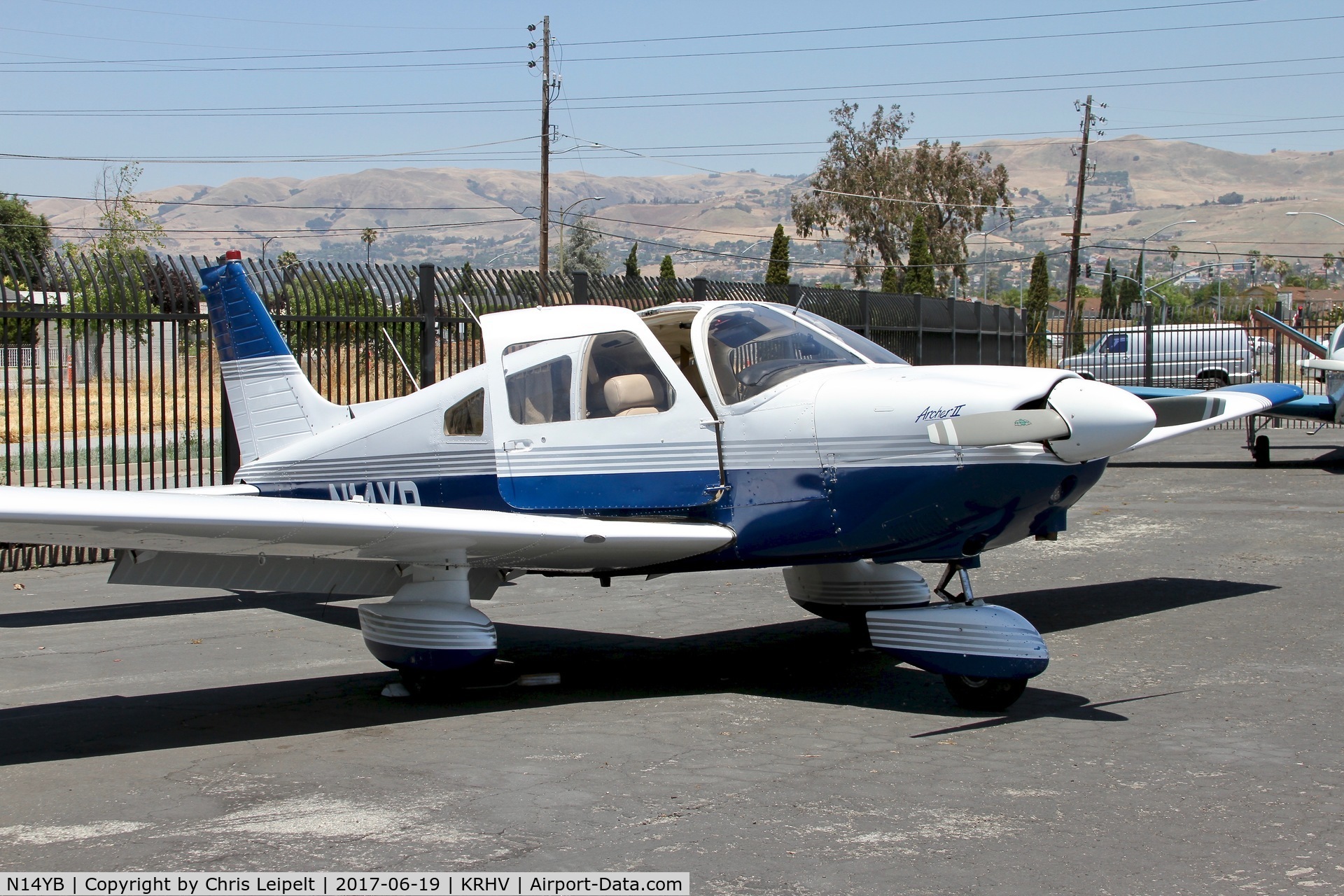 N14YB, 1979 Piper PA-28-181 C/N 28-7990461, Locally-based 1979 Piper PA-28-181 parked on the ramp at Reid Hillview Airport, San Jose, CA. For sale with LAS at time of photo.