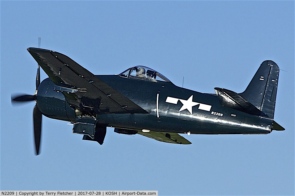 N2209, 1945 Grumman F8F-1B Bearcat C/N 122095, at 2017 EAA AirVenture at Oshkosh