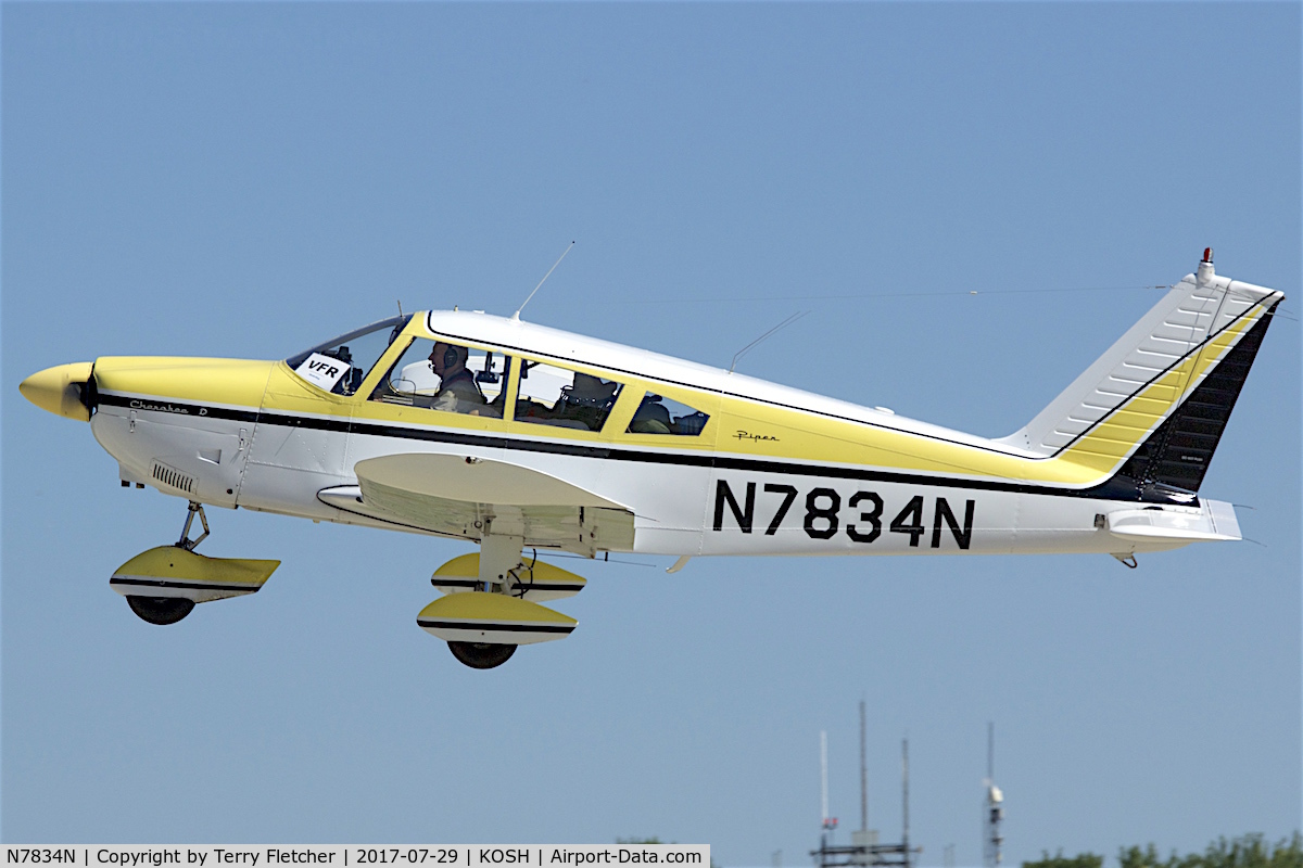 N7834N, 1969 Piper PA-28-180 Cherokee C/N 28-5288, at 2017 EAA AirVenture at Oshkosh