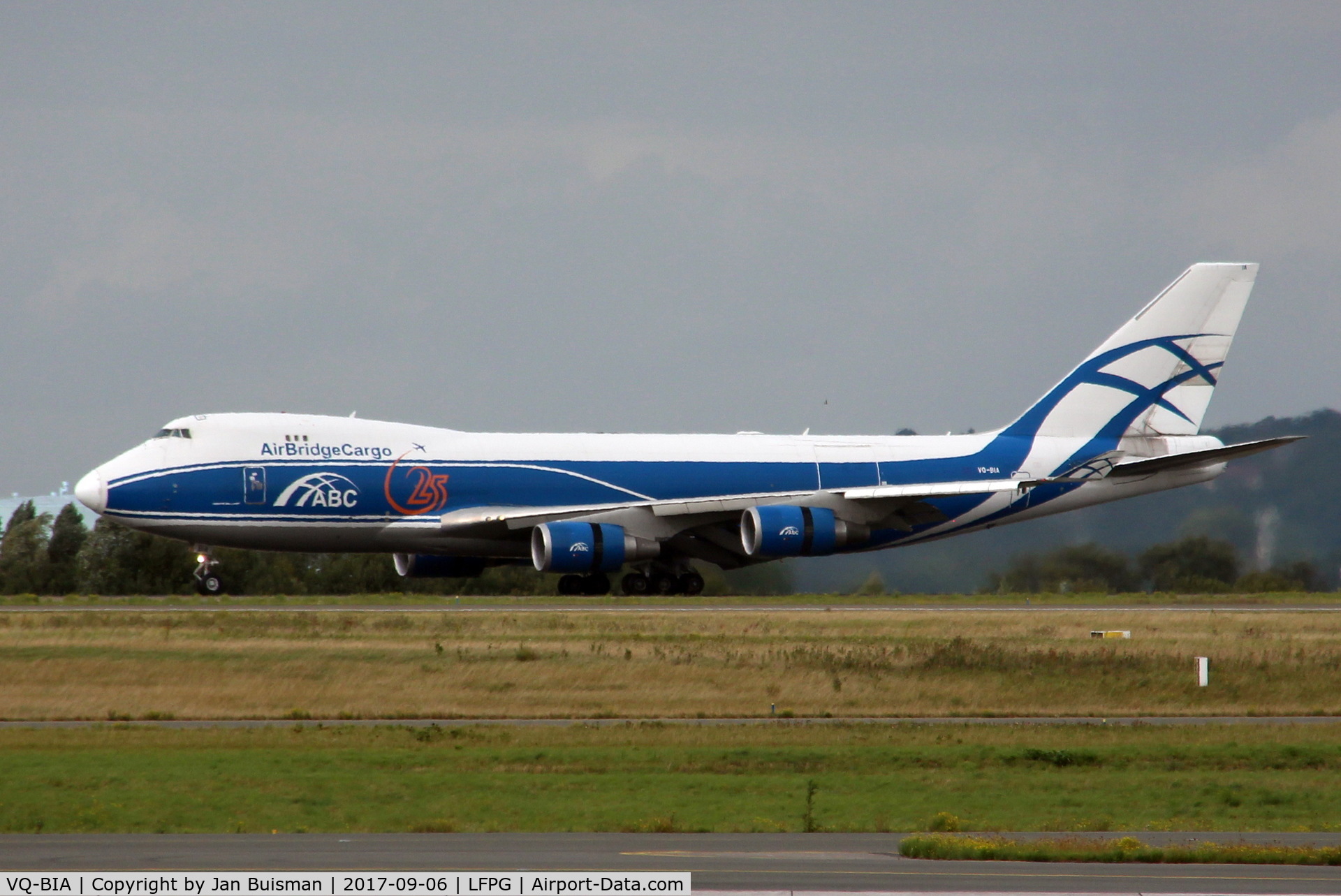 VQ-BIA, 2009 Boeing 747-4KZF (SCD) C/N 36785, AirBridgeCargo 25 yrs