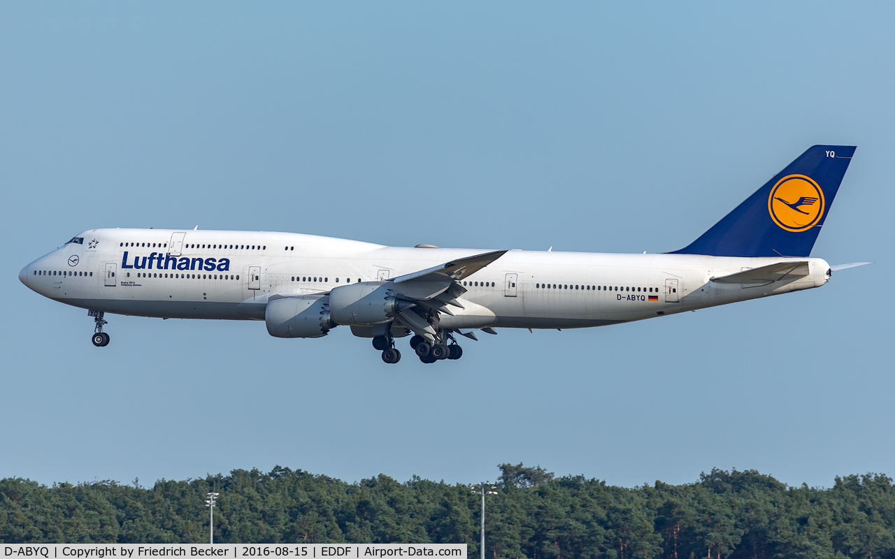 D-ABYQ, 2014 Boeing 747-830 C/N 37840, on final RW07R