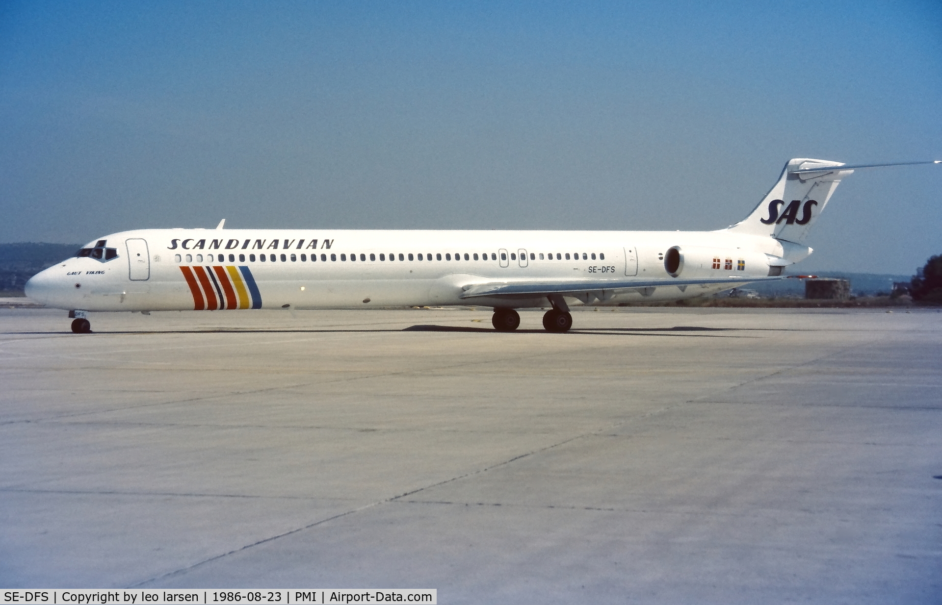 SE-DFS, 1985 McDonnell Douglas MD-82 (DC-9-82) C/N 49384, Palma de Mallorca 23.8.1986
