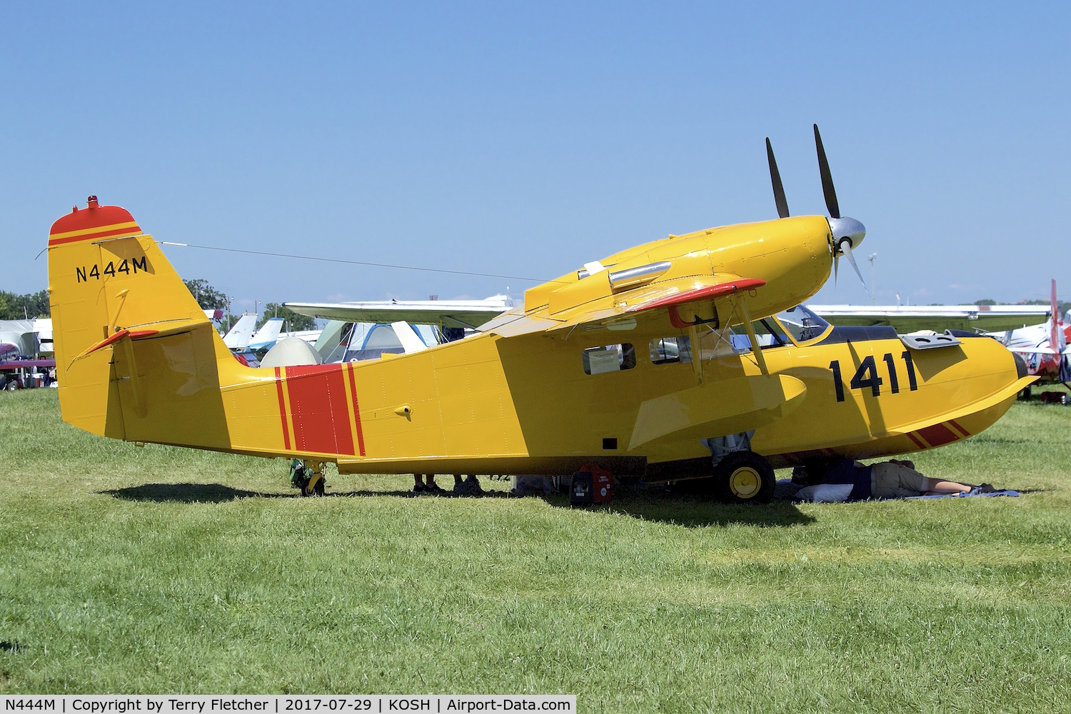 N444M, Grumman G-44A Widgeon C/N 1411, at 2017 AirVenture at Oshkosh