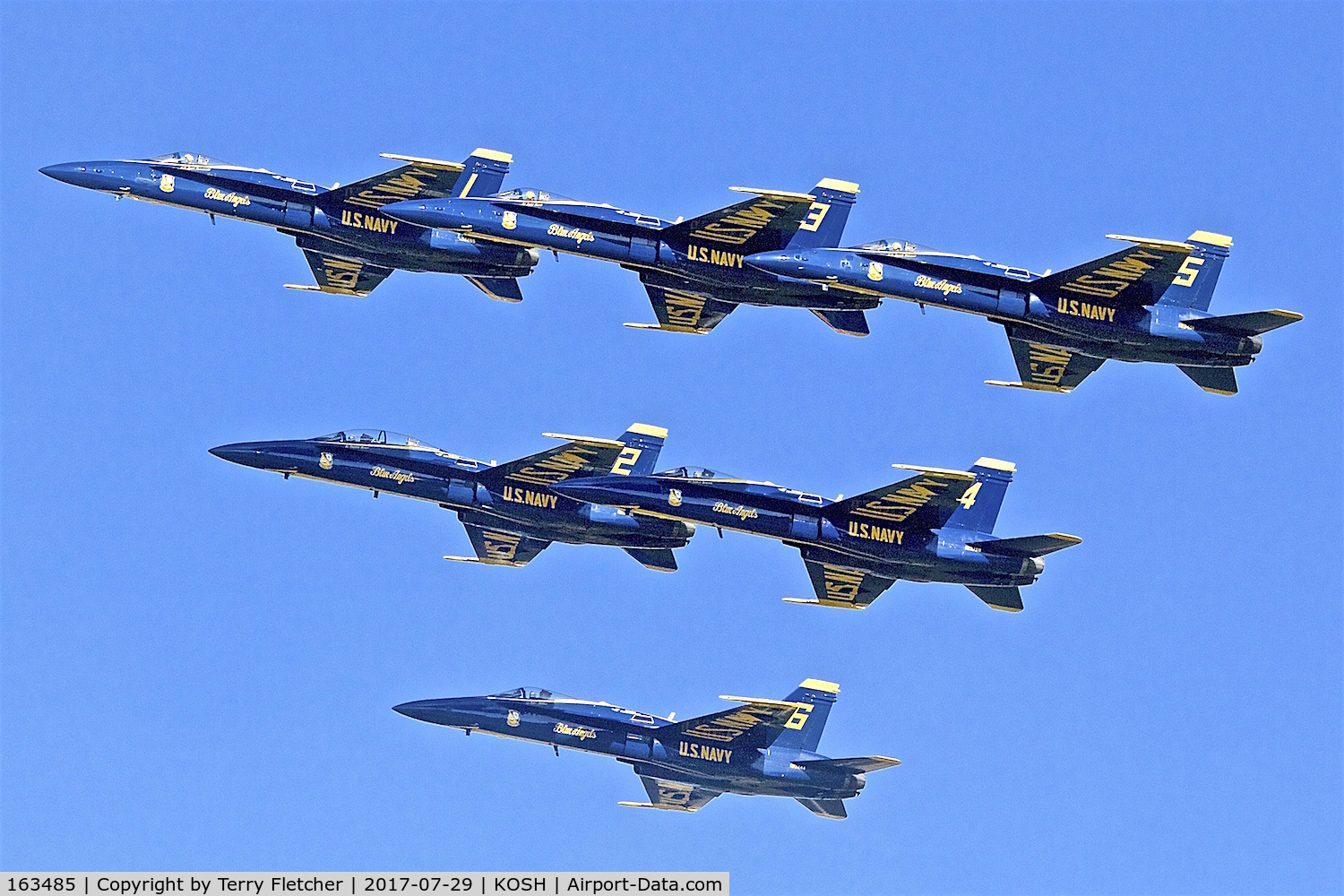 163485, 1988 McDonnell Douglas F/A-18C Hornet C/N 0717/C044, The Blue Angels Display team at 2017 EAA AirVenture at Oshkosh