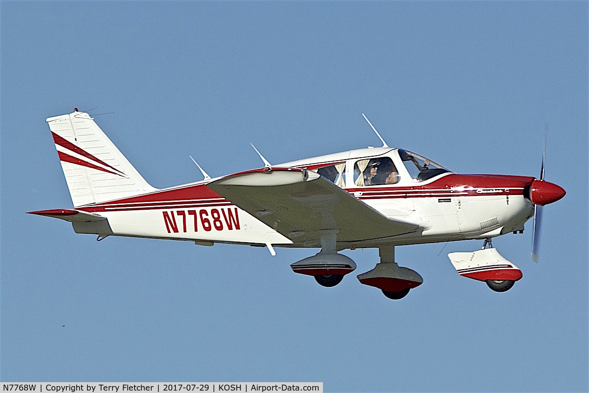 N7768W, 1964 Piper PA-28-180 Cherokee C/N 28-1769, at 2017 EAA AirVenture at Oshkosh