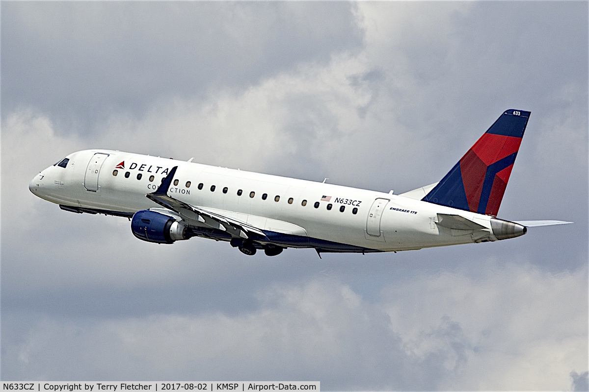 N633CZ, 2008 Embraer 175LR (ERJ-170-200LR) C/N 17000245, at Minneapolis- St,Paul International Airport