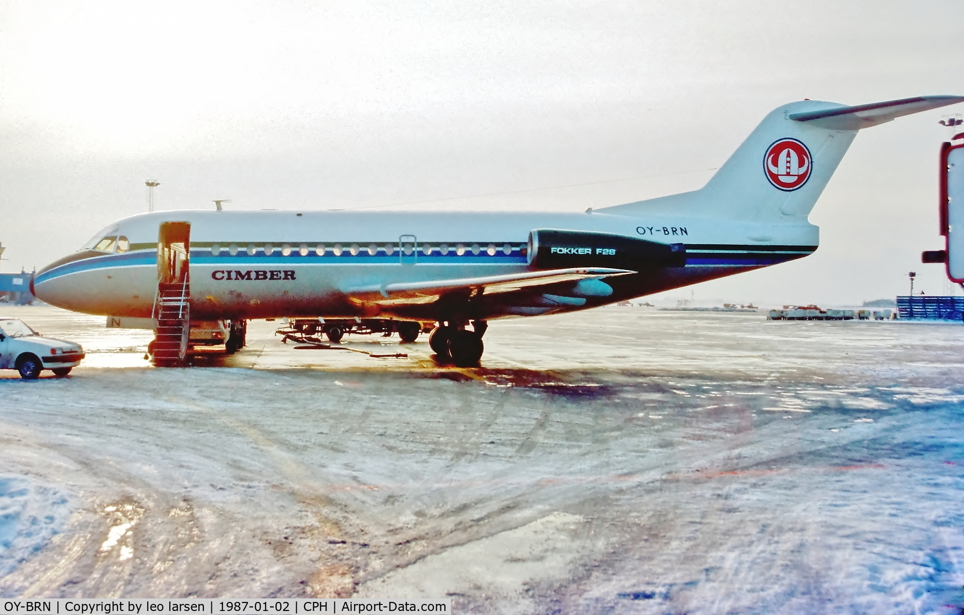 OY-BRN, 1979 Fokker F-28-4000 Fellowship C/N 11151, Copenhagen 2.1.1987
