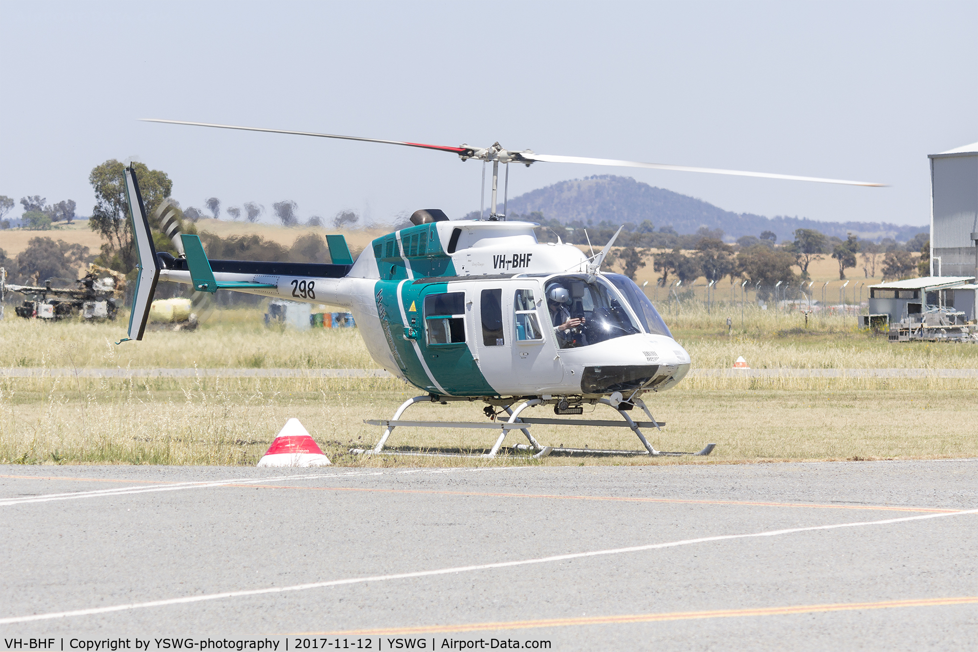 VH-BHF, 1979 Bell 206L-1 LongRanger II C/N 45164, Heli Surveys (VH-BHF) Bell 206L-1 Long Ranger at Wagga Wagga Airport